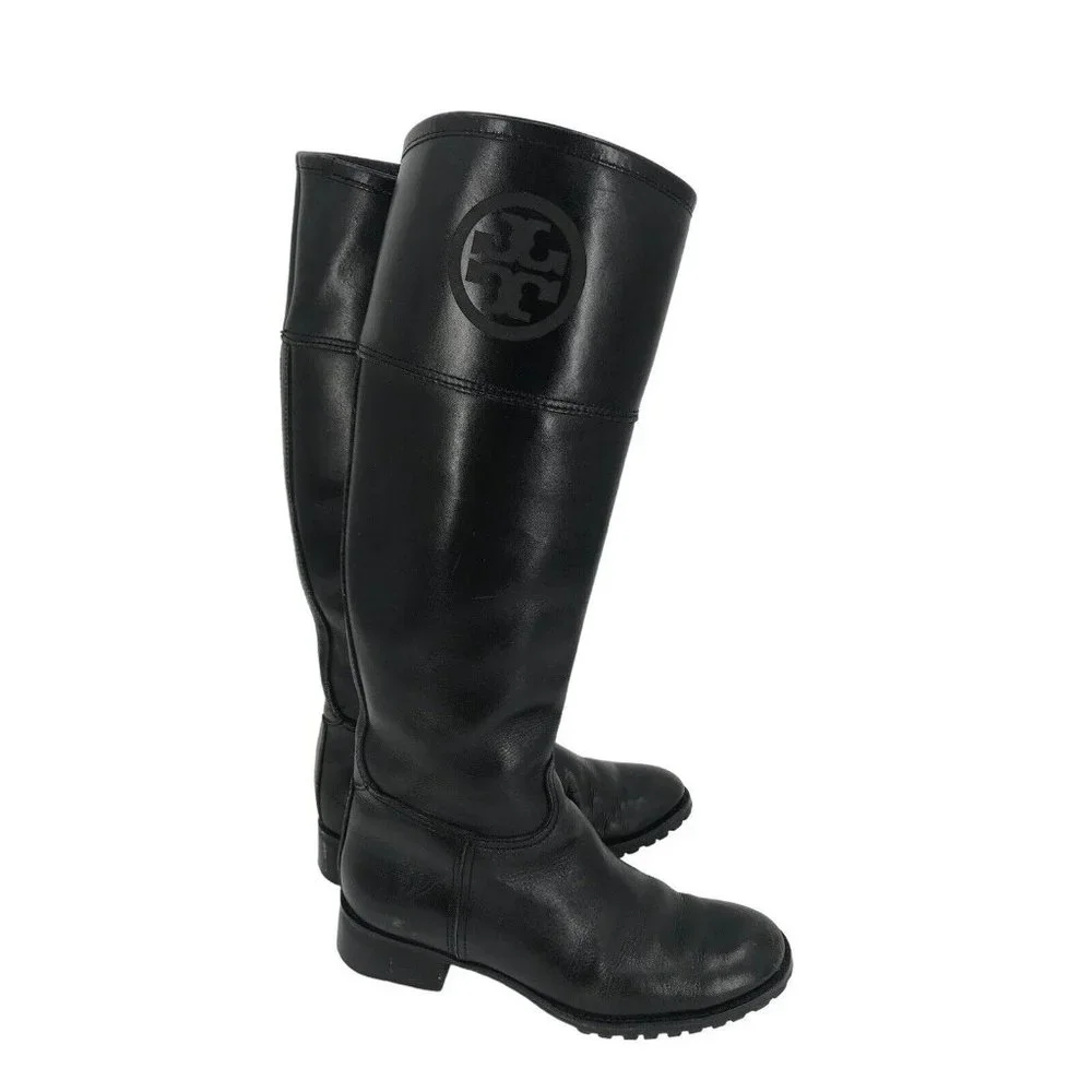 Tory Burch Boots Womens Size 6.5‎ Black Riding Equestrian Tall